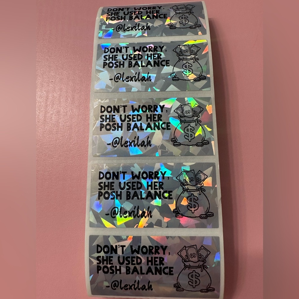 50 ct. Holographic Custom Rectangle Thank You Stickers - Picture 3 of 6